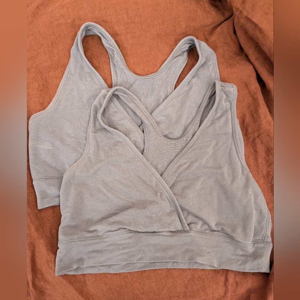 Kindred Braverly Nursing & Sleep Bra Bundle  XL Grey French Terry Racerback (2)